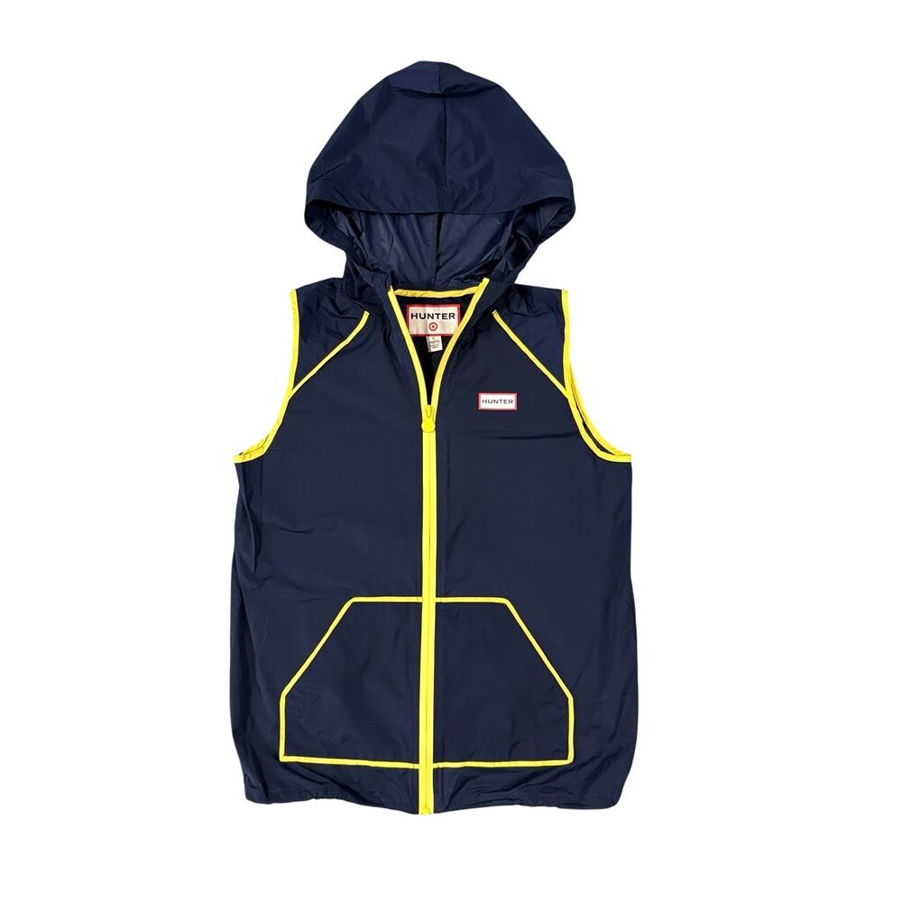 Hunter x Target Hooded Vest Navy/Yellow - Size‎ L (10/12) Rain Vest